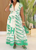 Sexy Hot-selling Digital Printed Waist Dress