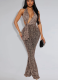 Sexy Leopard Print Halterneck Jumpsuit