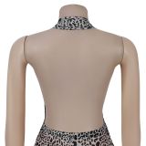 Sexy Leopard Print Halterneck Jumpsuit