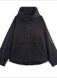 Casual Sports Style Hooded Jacket Top Windbreaker Coat