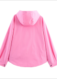 Casual Sports Style Hooded Jacket Top Windbreaker Coat