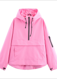 Casual Sports Style Hooded Jacket Top Windbreaker Coat