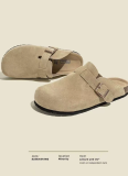 Autumn And Winter Thick-Soled Birkenstocks Casual Half-Slippers Versatile Closed-Toe Slippers