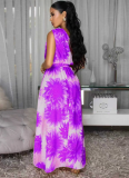 New Seaside Holiday Print Flower Off-Shoulder Elegant And Comfortable Dress