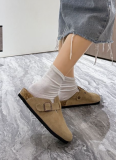 Autumn And Winter Thick-Soled Birkenstocks Casual Half-Slippers Versatile Closed-Toe Slippers