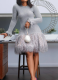 Fashionable Composite Fabric Double-layer Tassel Dress