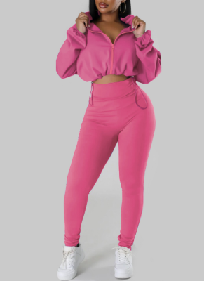 Fashion Sweatshirt Loose Long-sleeved Top Tight Pants Sports Two-piece Suit