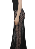 Fashion Women's Sexy Suspender Lace See-Through Dress