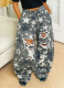New Washed Camouflage Star Ripped Scimitar Jeans