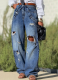 New Style Ripped Waist Sscimitar Jeans