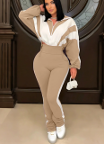 Fashionable Casual High-waisted Trousers + Cardigan Jacket Two-piece Set