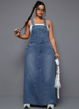 New Plus Size Denim Overalls Dress For Women