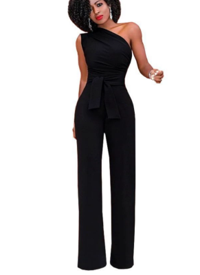 Fashion Sleeveless Asymmetrical Hot Selling Casual Wide-leg Jumpsuit
