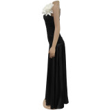 Black Sexy Solid Color Backless Spaghetti Strap Long Dresses