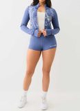 Fashionable Hot Girl Wears Slim Shorts and Long-sleeved Suit