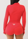 Fashionable Hot Girl Wears Slim Shorts and Long-sleeved Suit