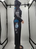 Fashionable and Casual Printed Long-sleeved Cardigan and Trousers Set