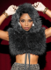 New Autumn And Winter Solid Color Hooded Sleeveless Zippered Furry Navel-Baring Top