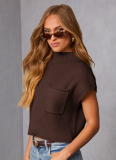 Solid Color Knitted Half Turtleneck Sweater
