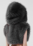 New Autumn And Winter Solid Color Hooded Sleeveless Zippered Furry Navel-Baring Top