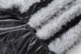 Black Sexy Solid Color Backless Deep V Neck Wrapped Skirt Dresses