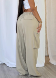 Casual Multi-pocket Zippered Loose Straight-leg Overalls