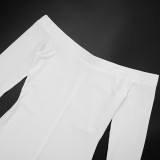 Sexy Solid Color Fluffy Off Shoulder Skinny Jumpsuits