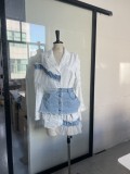 Fashionable Tassel Stitching Casual Personality Denim Jacket