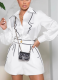 Casual Design Black and White Contrast Shorts Suit