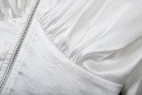 New Creative Street Fashion Irregular Zipper Top and Flower Bud Skirt Suit