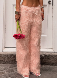 Fashionable Personality Trend Street Shot Solid Color Tassel Slim Fit Trousers