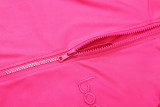 Fashionable Personality Street Style Commuting Tight Zipper Long-sleeved Jumpsuit