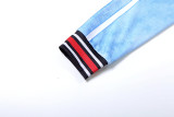 New Style Commuter Trendy Color Matching Zipper Short Top and Trousers Suit
