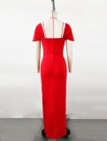 Elegant French Diamond Bandage Christmas Dress