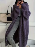 Loose and Versatile Lazy Style Long-sleeved Knitted Cardigan Sweater Jacket