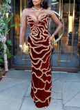 Sexy V-neck Strapless Sequined Dress