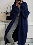 Loose and Versatile Lazy Style Long-sleeved Knitted Cardigan Sweater Jacket