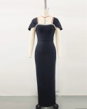 Elegant French Diamond Bandage Christmas Dress