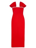 Elegant French Diamond Bandage Christmas Dress