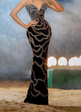 Sexy V-neck Strapless Sequined Dress