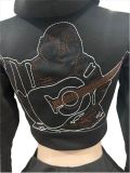Casual and Comfortable Contour Embroidered Sports Sweatshirt Two-piece Set