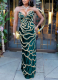 Sexy V-neck Strapless Sequined Dress