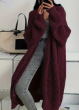 Loose and Versatile Lazy Style Long-sleeved Knitted Cardigan Sweater Jacket