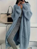 Loose and Versatile Lazy Style Long-sleeved Knitted Cardigan Sweater Jacket