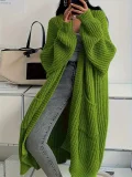 Loose and Versatile Lazy Style Long-sleeved Knitted Cardigan Sweater Jacket
