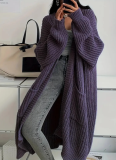 Loose and Versatile Lazy Style Long-sleeved Knitted Cardigan Sweater Jacket