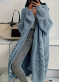 Loose and Versatile Lazy Style Long-sleeved Knitted Cardigan Sweater Jacket