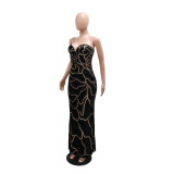 Sexy V-neck Strapless Sequined Dress
