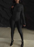Solid Color Turtleneck Slim Fit Long Sleeve Bodysuit High Waisted Leg-Wrapped Pants Set