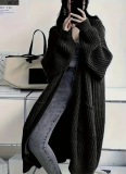 Loose and Versatile Lazy Style Long-sleeved Knitted Cardigan Sweater Jacket